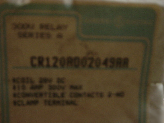 Ge CR120AD02049AA 300V relay series a