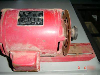 Itt bell & gossett electric motor #M98551 1HP 1740 rpm