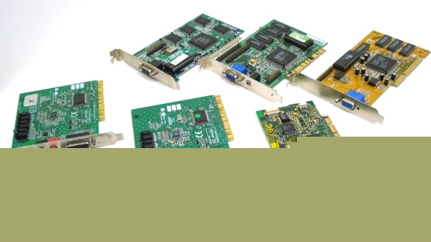 Lot of 6 video, sound and ethernet cards