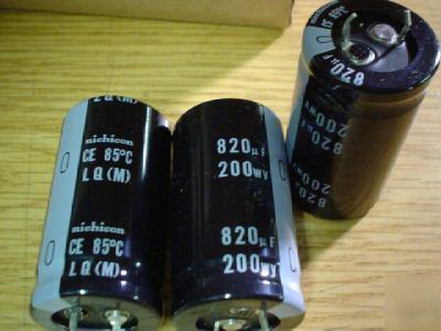 New 10 nichicon 200V 820UF snap-in capacitors 