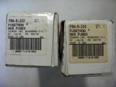 New bussman frn-r-200 qty 2 brand in unopened boxes