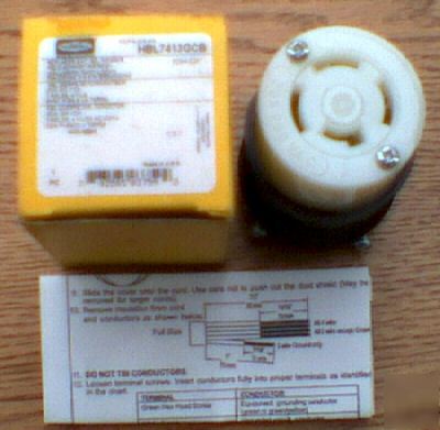 New hubbell HBL7413GCB 20 amp 250 v 7413GCB connector