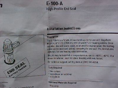 Raychem heat trace e-100-a end seal kit