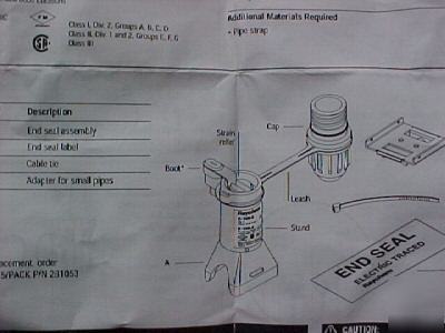 Raychem heat trace e-100-a end seal kit