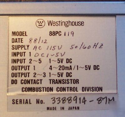 Westinghouse flow controller 