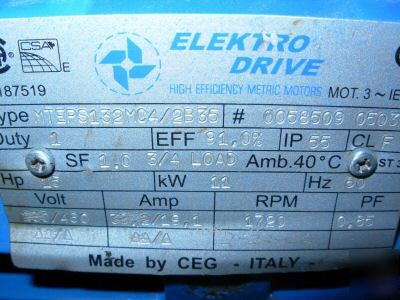 Elektro drive high efficiency metric motor MTEPS132MC4
