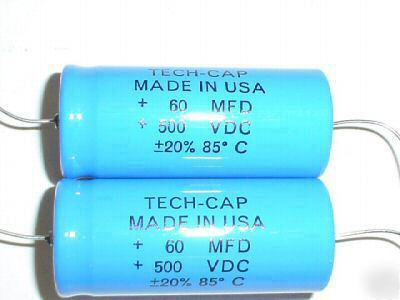 New 10 tech-cap 500V 60UF hi volt axial capacitors 