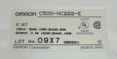 New omron C500-NC222-e numerical control unit 2 axis 