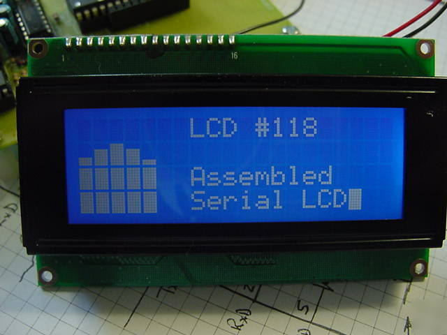 Serial lcd kit #118 - blue lcd - assembled ( picaxe )