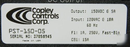 Sweet _____ copley controls servo drive pst-150-05