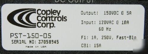 Sweet _____ copley controls servo drive pst-150-05