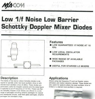 10 k-band low noise low barrier schottky mixer diode 
