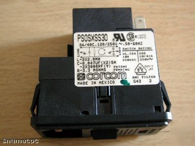 Corcom PS0SXSS30 power entry module.3A, lot of 6S