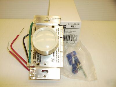 Hubbell R63I 600 watt 3-way rotary dimmer 120 volt 