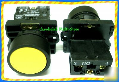 New 2 pcs hq momentary pushbutton switch no yellow#0911