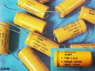 Capacitor, sprague tva-1315, atom 500UF 50VDC lot/10