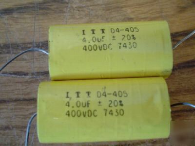 New 5PCS 400V 4.0UF itt axial mylar capacitor 