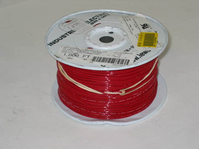New 22AWG red teflon UL1199 high temp 200C wire qty-1K' 