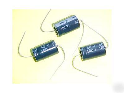 10 axial electrolytic capacitors - 40UF at 160 volts