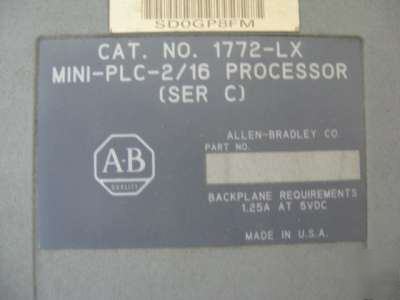 Allenbradleyminiplc-2/16 processor/ i/o module lot of 3