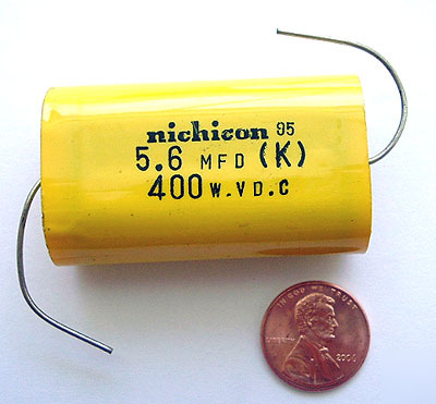 Axial film capacitors ~ 5.6MFD 5.6UF 400V 10% (4)