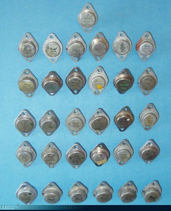 Huge lot 31 npn pnp power transistors rca ge test good 