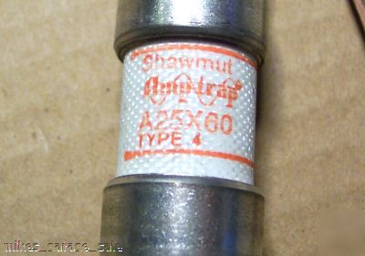 Shawmut amptrap A25X60 type 4 60 amps 250 volt 4 pc lot