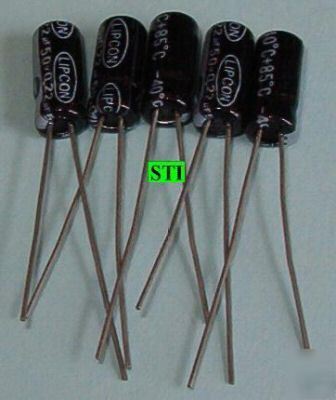  0.22UF mfd electrolytic capacitor 50V (qty 5) radial