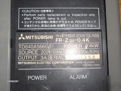 Inverter freqrol-Z120,mitsubishi, fr-Z120-0.4K