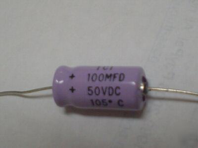 New 25 tci 50V 100UF high temp 105C axial capacitors 