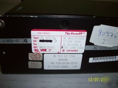 New schroff pe 1957/26 power supply 