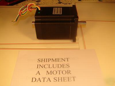 Stepper motor 1200 oz-in 4 wire bipolar dual shaft