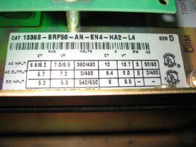 Ab allen bradley 1336S-BRF50-an-EN4-HA2-L4 ser d 5 hp