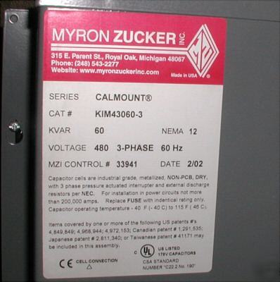 Myron zucker 37.5KVAR calmount capacitor # KIM43037X-3