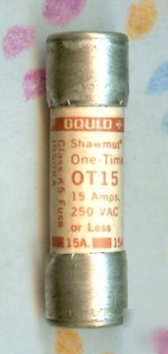 New gould shawmut OT15 one time fuse ot 15 amps