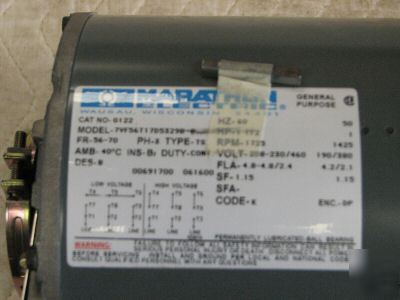 Dual speed / dual hp marathon electric motor 1 - 1.5 hp
