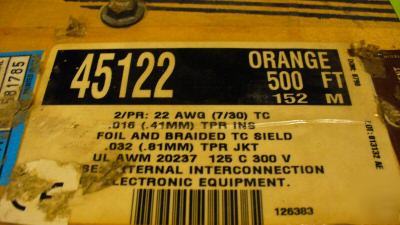 500FT -- alpha extra guard 4, shielded 2 pair -- orange