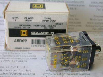 Square d KPD12V5 1 relay 12VDC dpdt 10 a 250VAC 8P 
