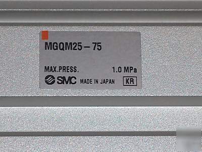 Smc MGQM25-75 pneumatic slide cylinder, 75MM travel