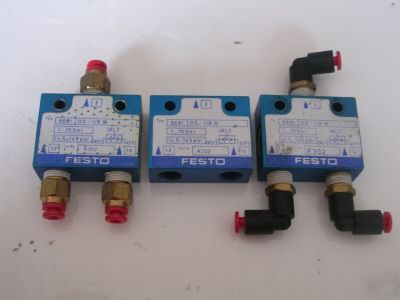 3 used festo pneumatic valve, M5 compact sys, os-1/8 b