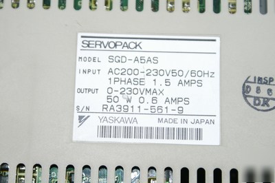 Yaskawa sgd-A5AS - 50W servopack servo drive