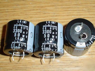 New 250 nichicon 50V 3300UF snap-in capacitors 