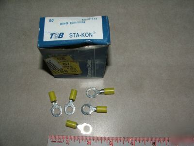 New 50 t&b RC10-516 stakon ring terminal insuld 12-10 