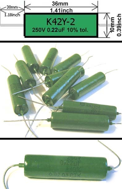 20 x 0,22UF 250V pio K42Y-2 capacitors 0,22 uf 250 v