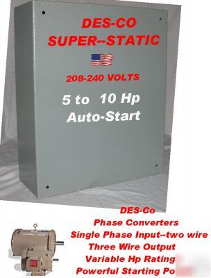 5-10 hp static phase converter--des-co industries