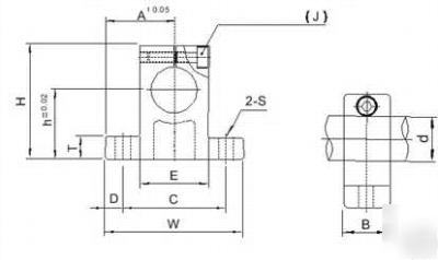 16MM shaft support, pillow block, cnc bearing clamp