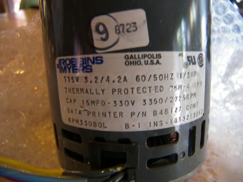 New robbins myers electric motor 1/3 hp capacitor & tgl