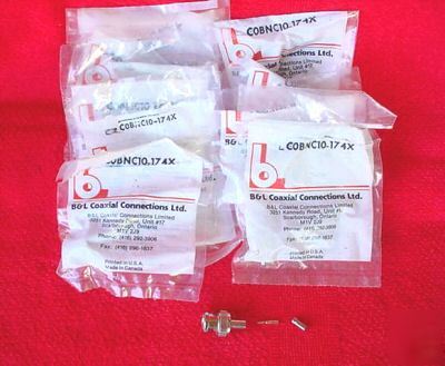 Lot of 5 bnc rg series 3 piece crimp on connectors