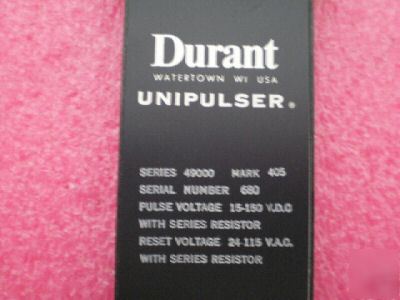 Durant unipulser with schematics , counter 