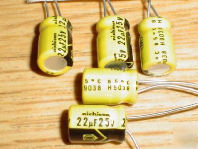 New 800PCS nichicon 25V 22UF low esr radial capacitors 